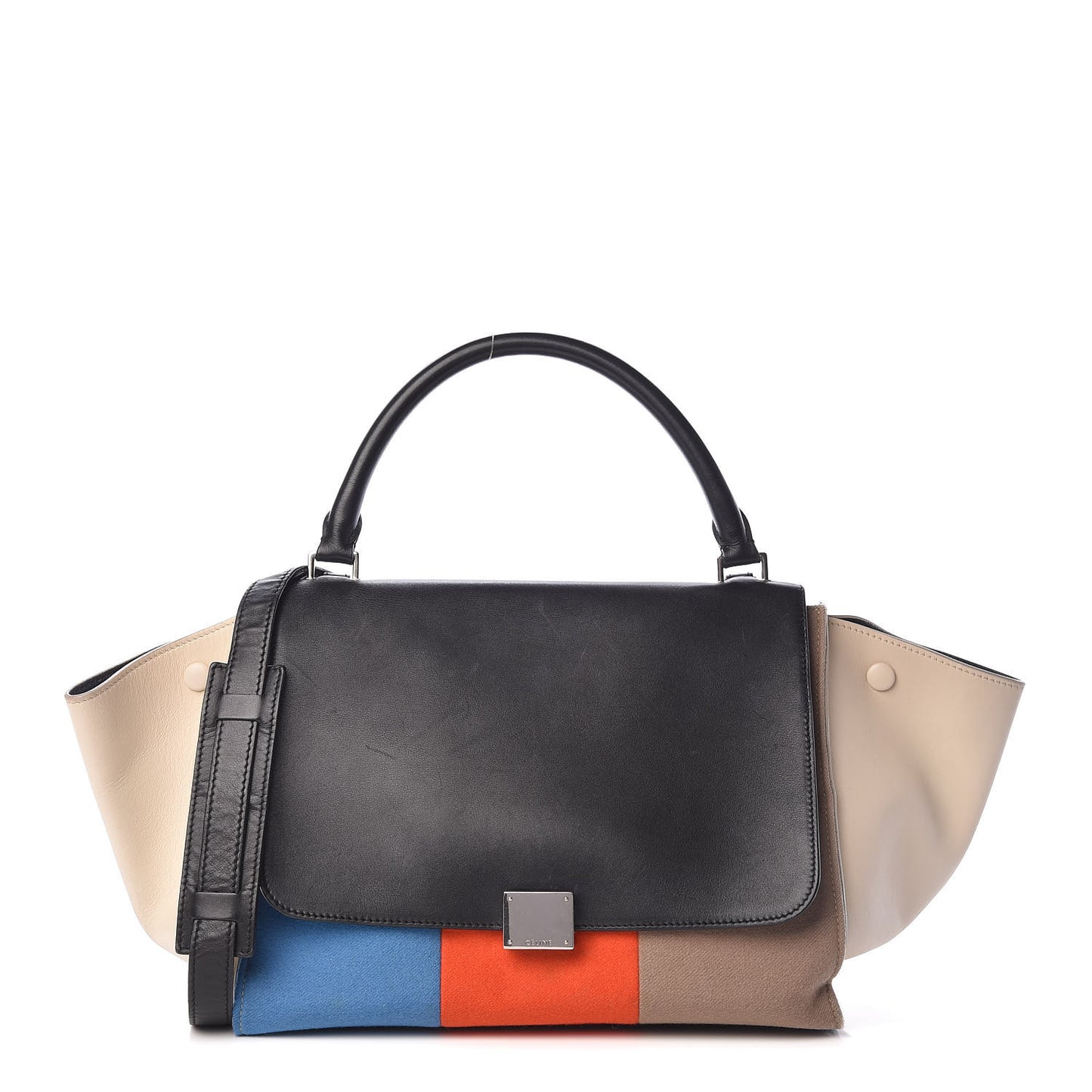 Calfskin Wool Medium Trapeze Multicolor