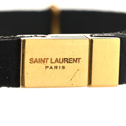 Saint Laurent Calfskin Monogram Bracelet M Black 11 of 12