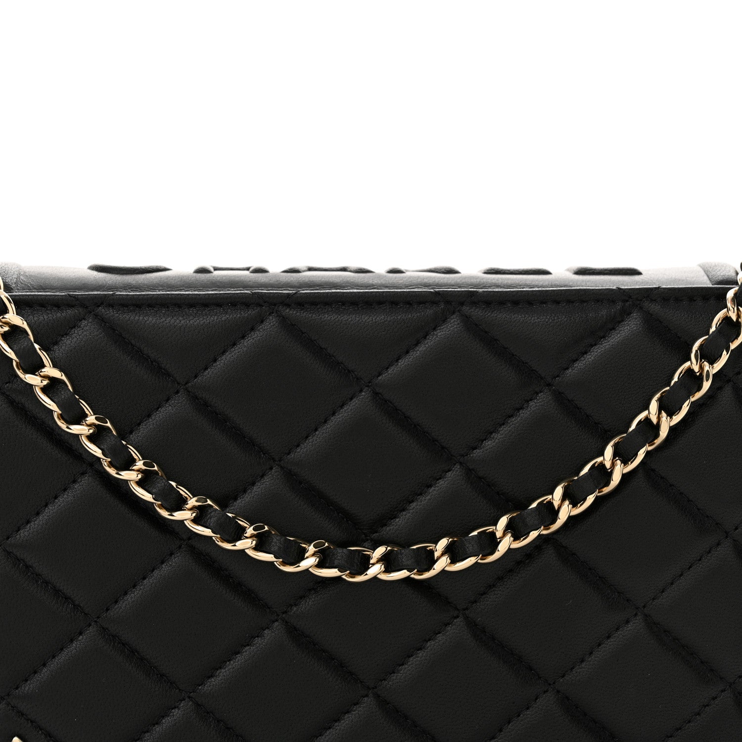 Chanel Lambskin Quilted Book Wallet On Chain WOC Black 9 of 12