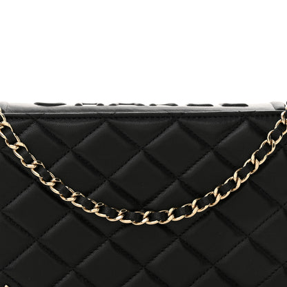 Chanel Lambskin Quilted Book Wallet On Chain WOC Black 9 of 12