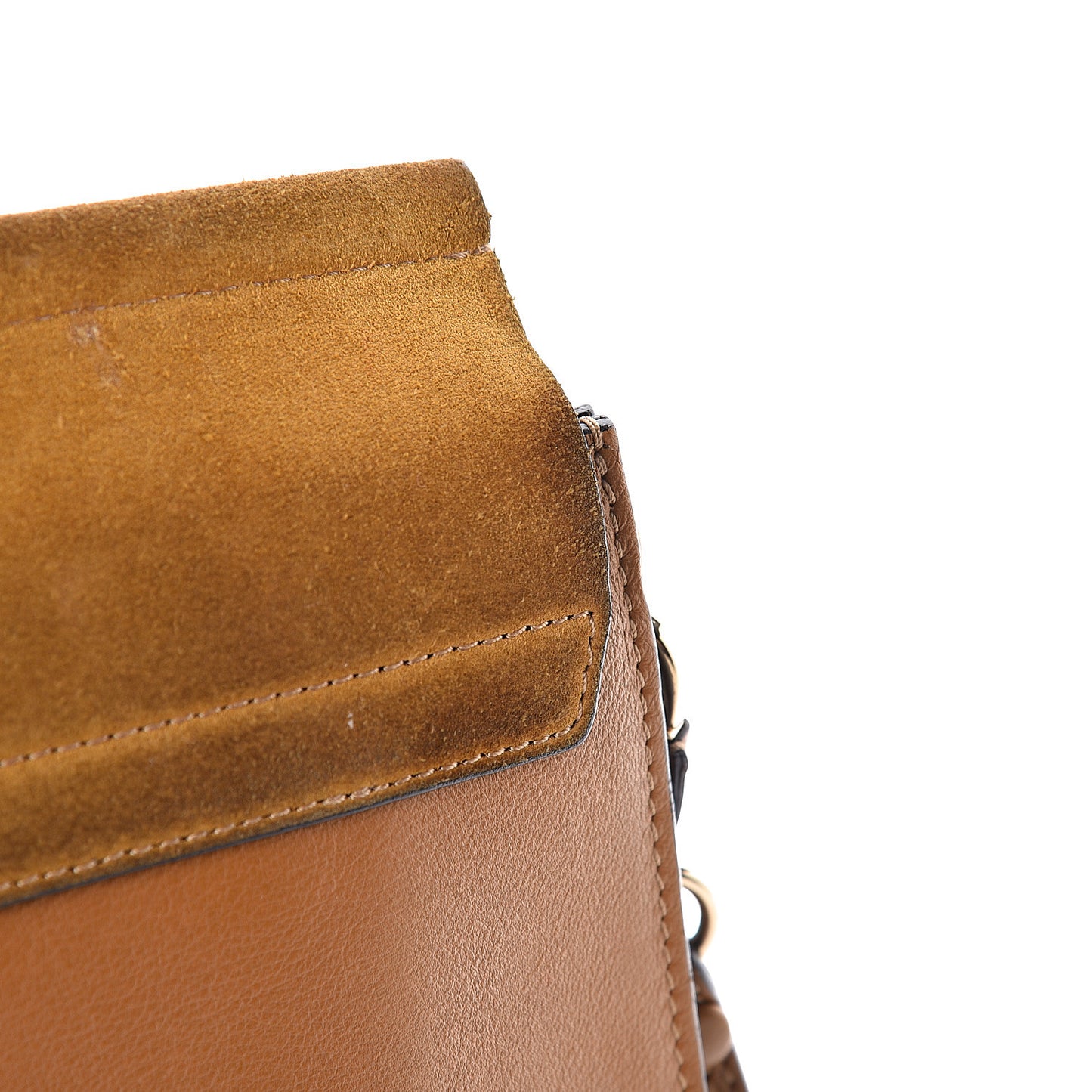 Suede Calfskin Medium Faye Shoulder Bag Mustard Brown