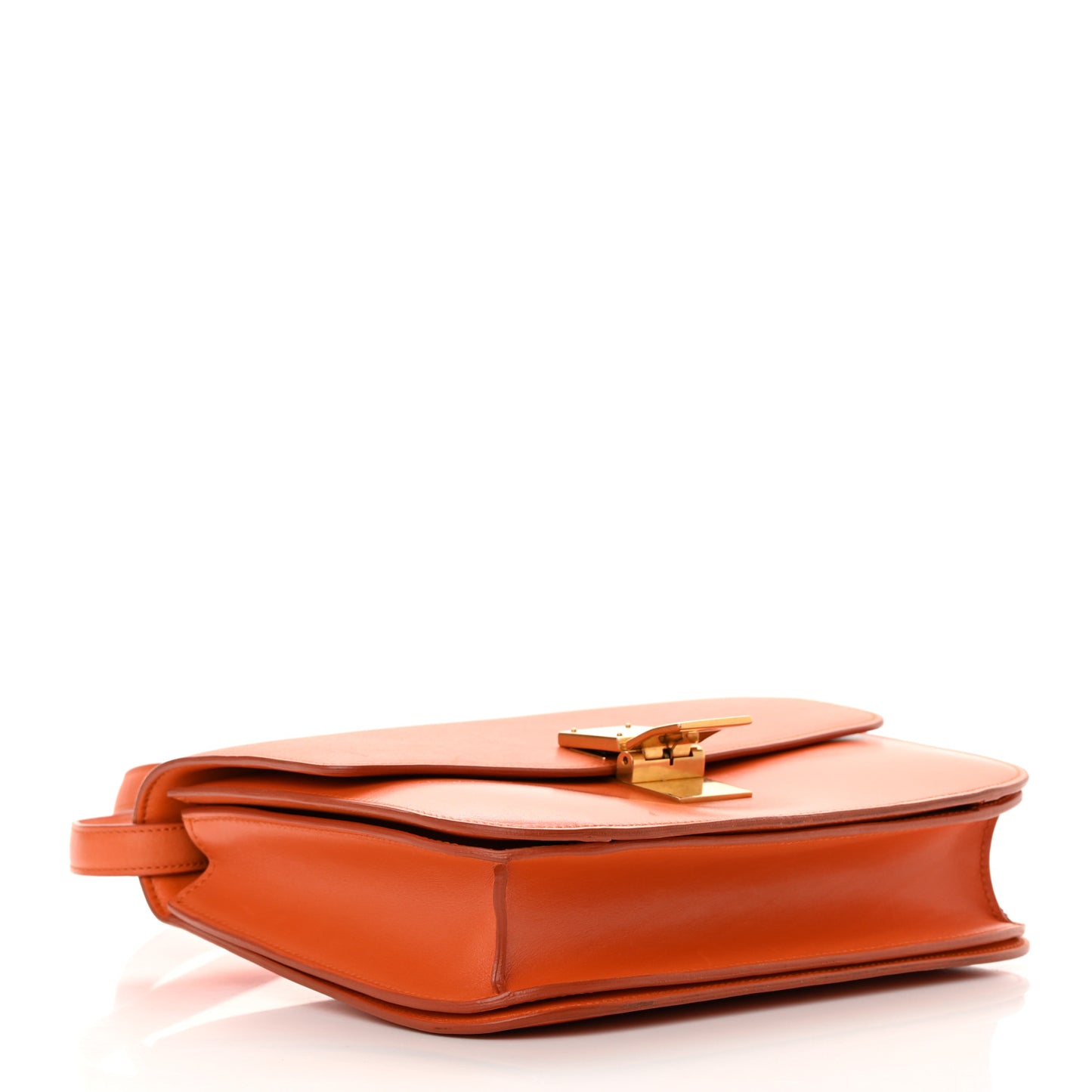 Box Calfskin Medium Classic Box Flap Bag Orange
