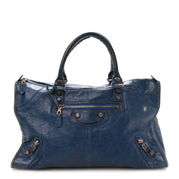 バッグ BALENCIAGA Giant Work Hand bag navy Balenciaga Agneau Giant 12 Gold Hardware Work Bleu Glacier 1878521
