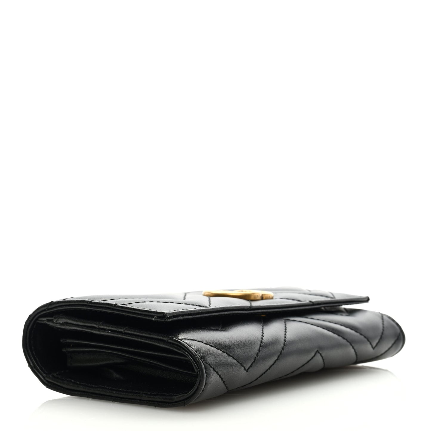 Calfskin Matelasse GG Marmont Continental Wallet Black