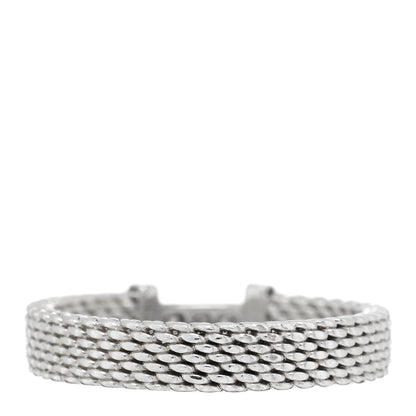 Tiffany Sterling Silver Diamond Somerset Mesh Band Ring 49 5 3 of 4