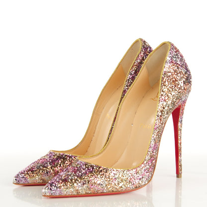 Christian Louboutin Glitter So Kate 120 Pumps 39 Rosette Gold 3 of 7