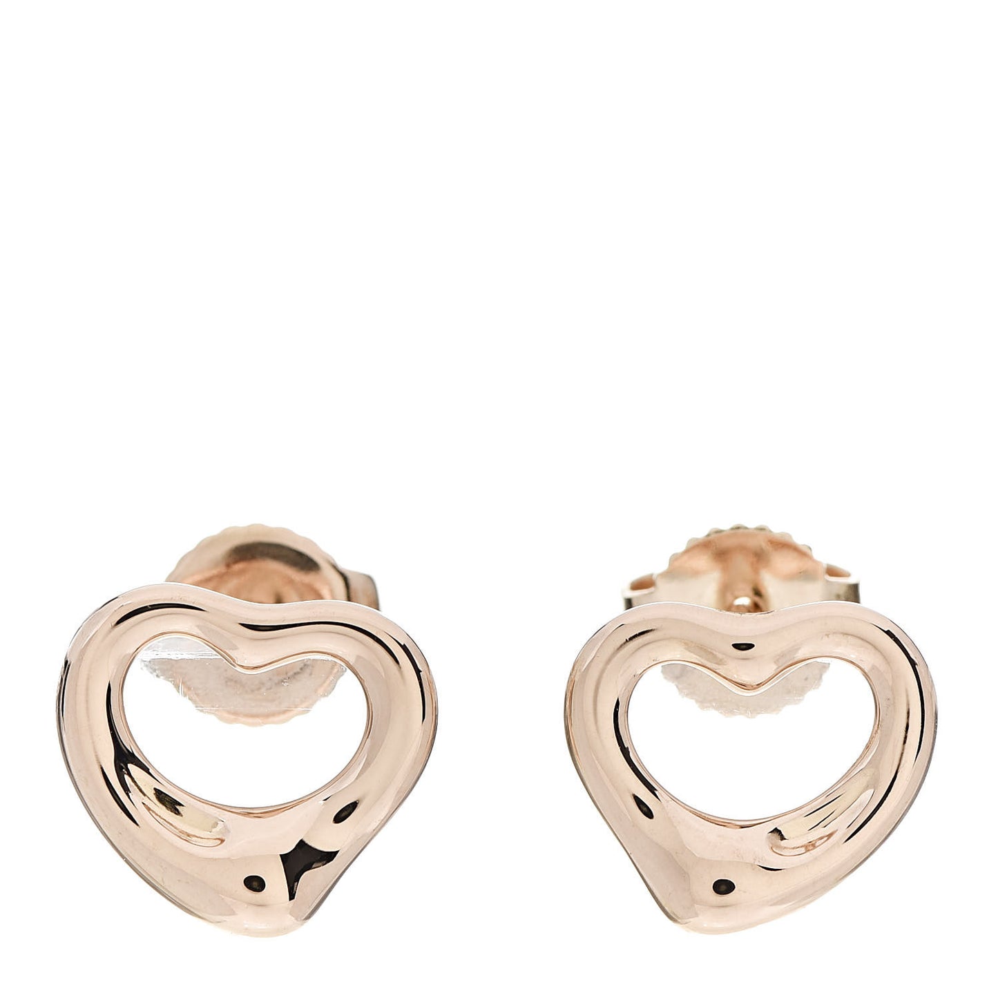 18K Rose Gold 7mm Elsa Peretti Open Heart Earrings