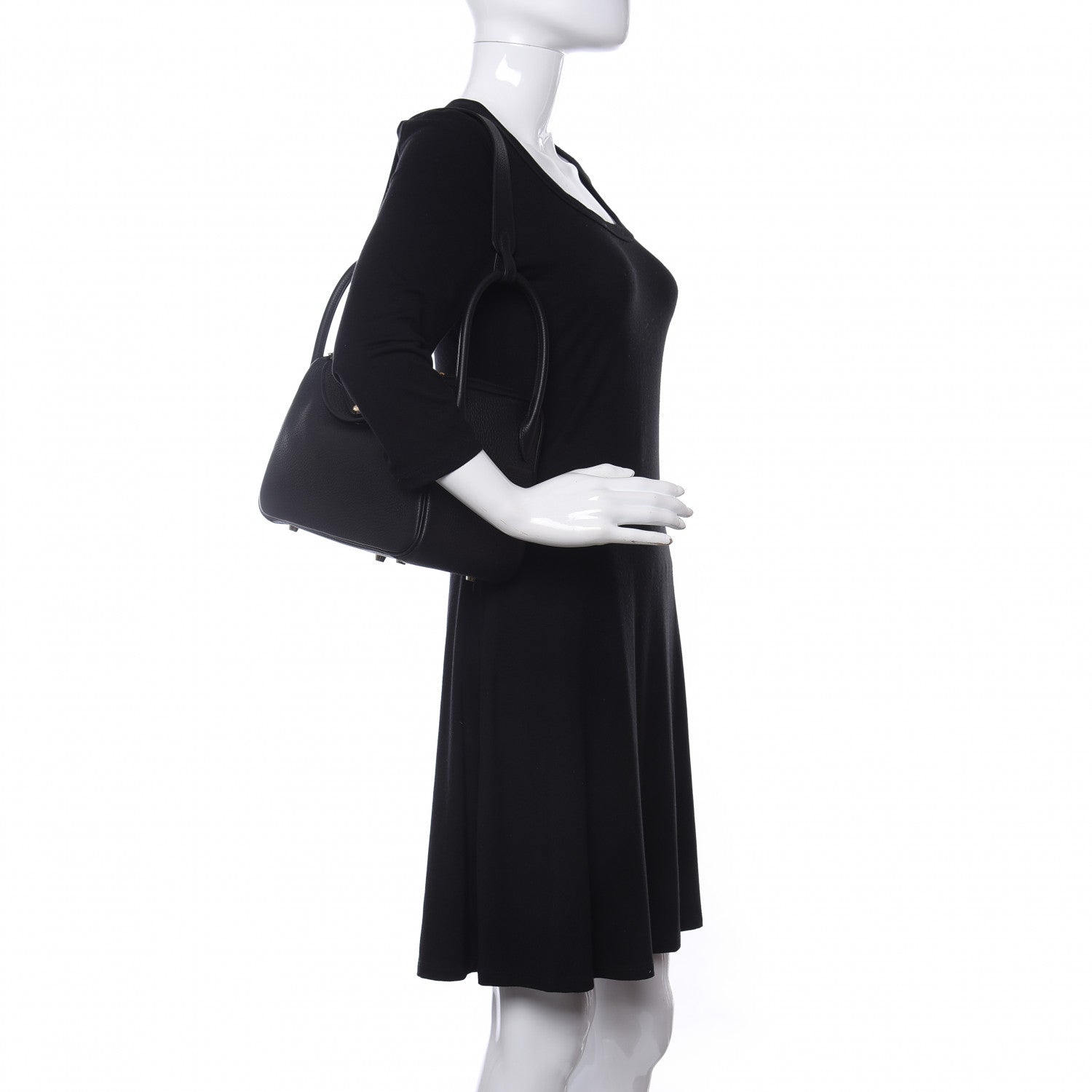 Hermes Taurillon Clemence Lindy 26 Black 2 of 11