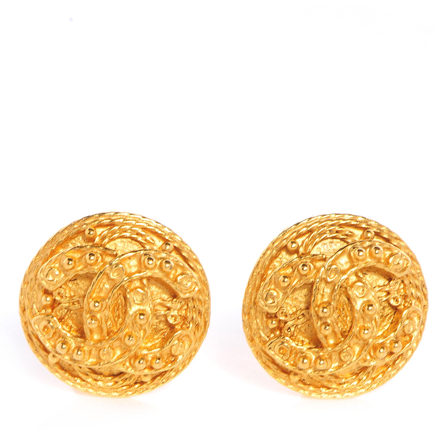 Chanel CC Clip On Earrings Gold 1 of 4
