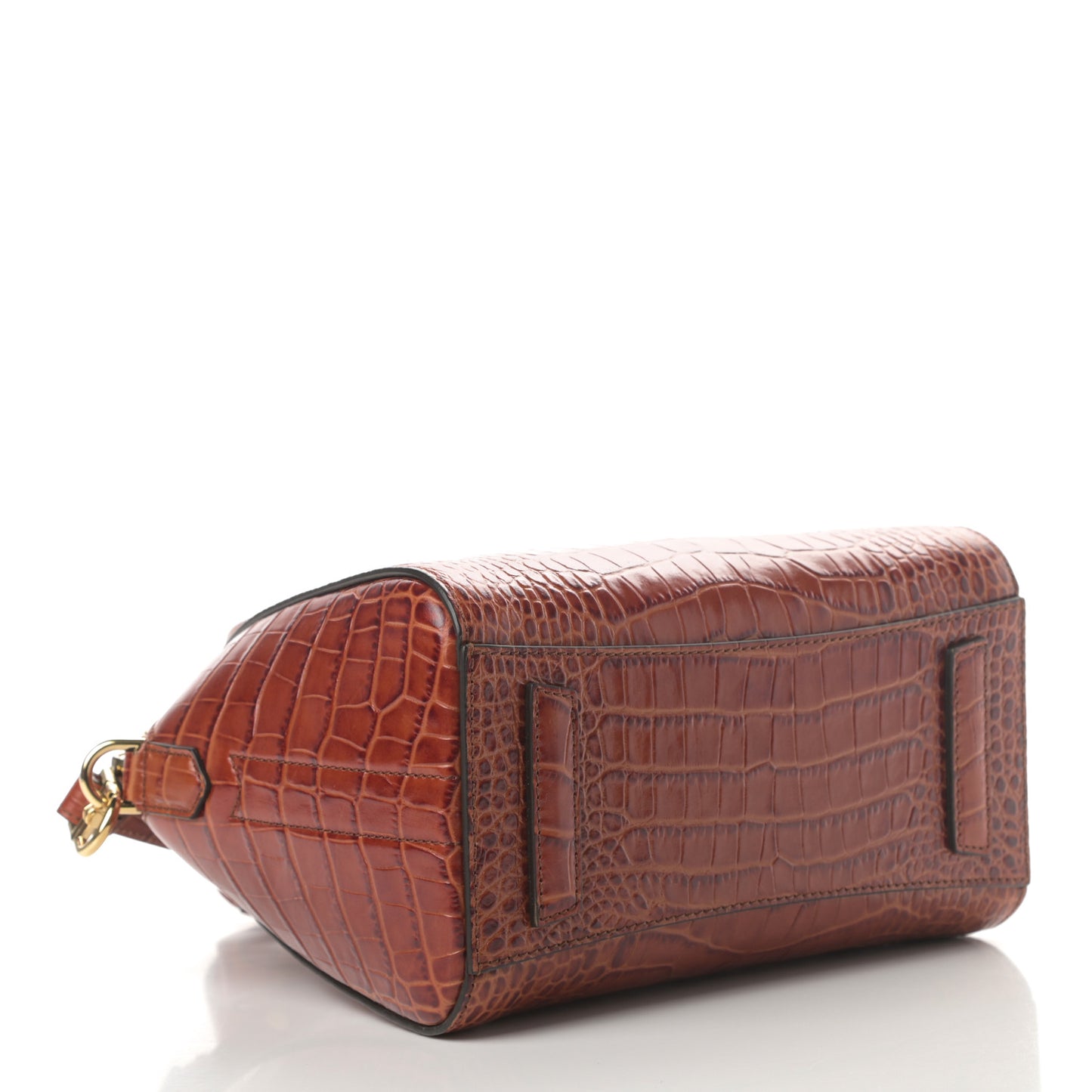 Calfskin Crocodile Embossed Mini Antigona Cognac