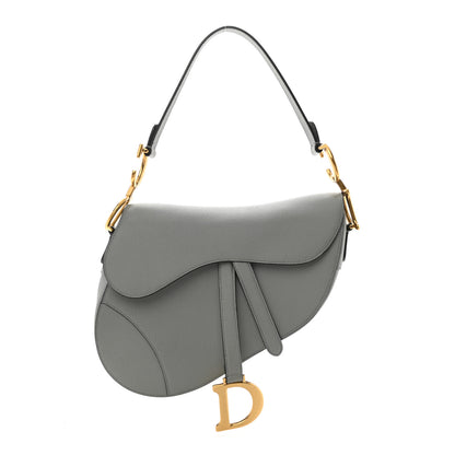 Christian Dior Grained Calfskin Saddle Bag Grey 1 of 11