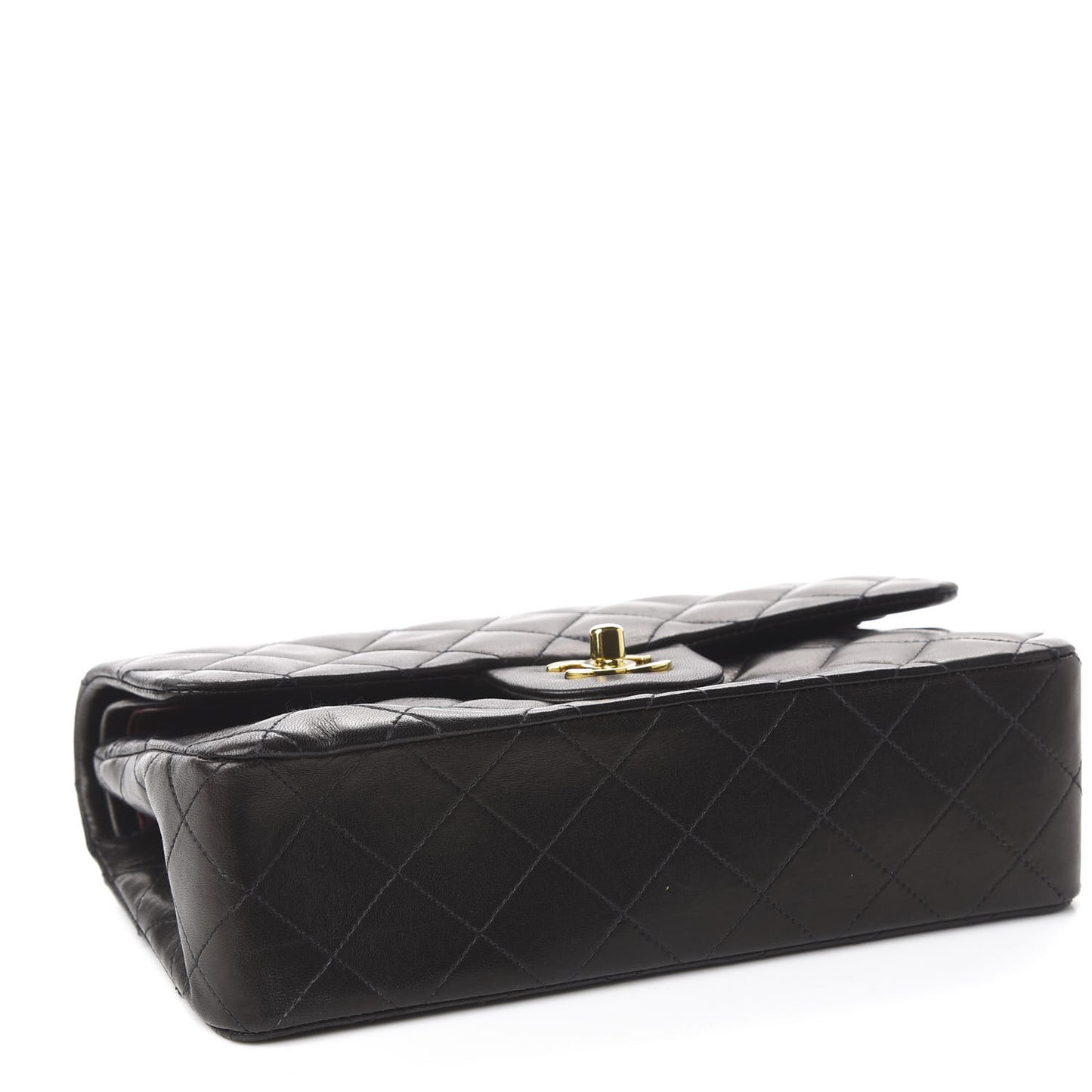 Lambskin Quilted Small Double Flap Black