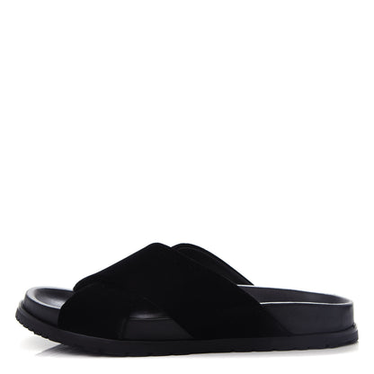 Saint Laurent Velluto Master Jimmy Joan Cross Slides 39.5 Black 1 of 10