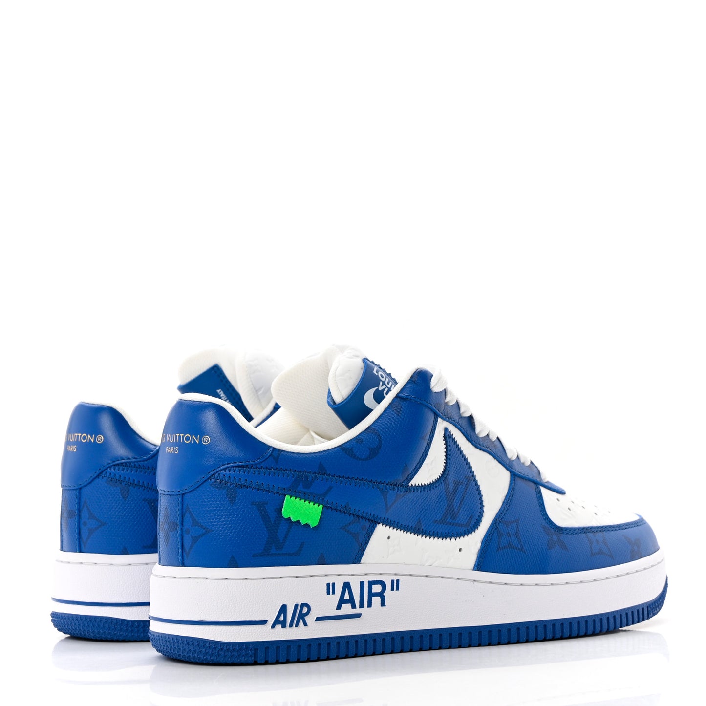 X NIKE AIR FORCE 1 Calfskin Monogram Mens Sneakers 9 Blue