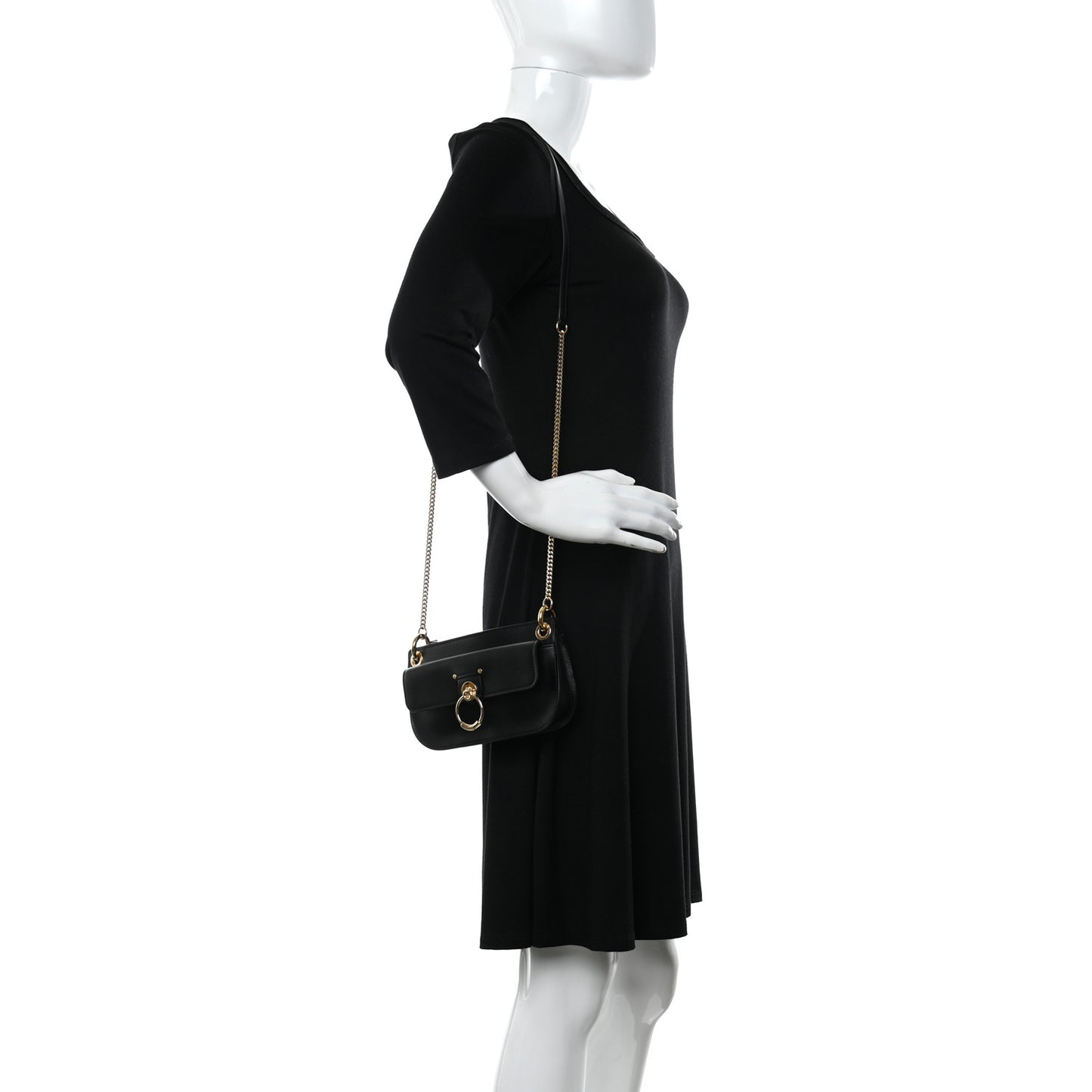 Calfskin Tess Mini Crossbody Bag Black