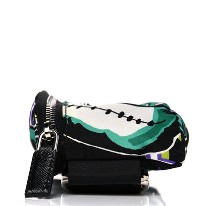 Prada X UNIVERSAL STUDIOS Tessuto Nylon Frankenstein Print Montagna Mini Pouch Black Menta 8 of 9