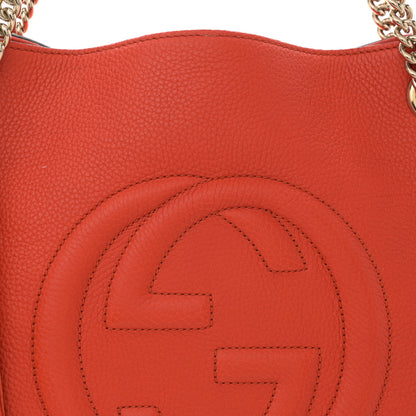 Gucci Pebbled Calfskin Medium Soho Chain Shoulder Bag Sun Orange 8 of 10