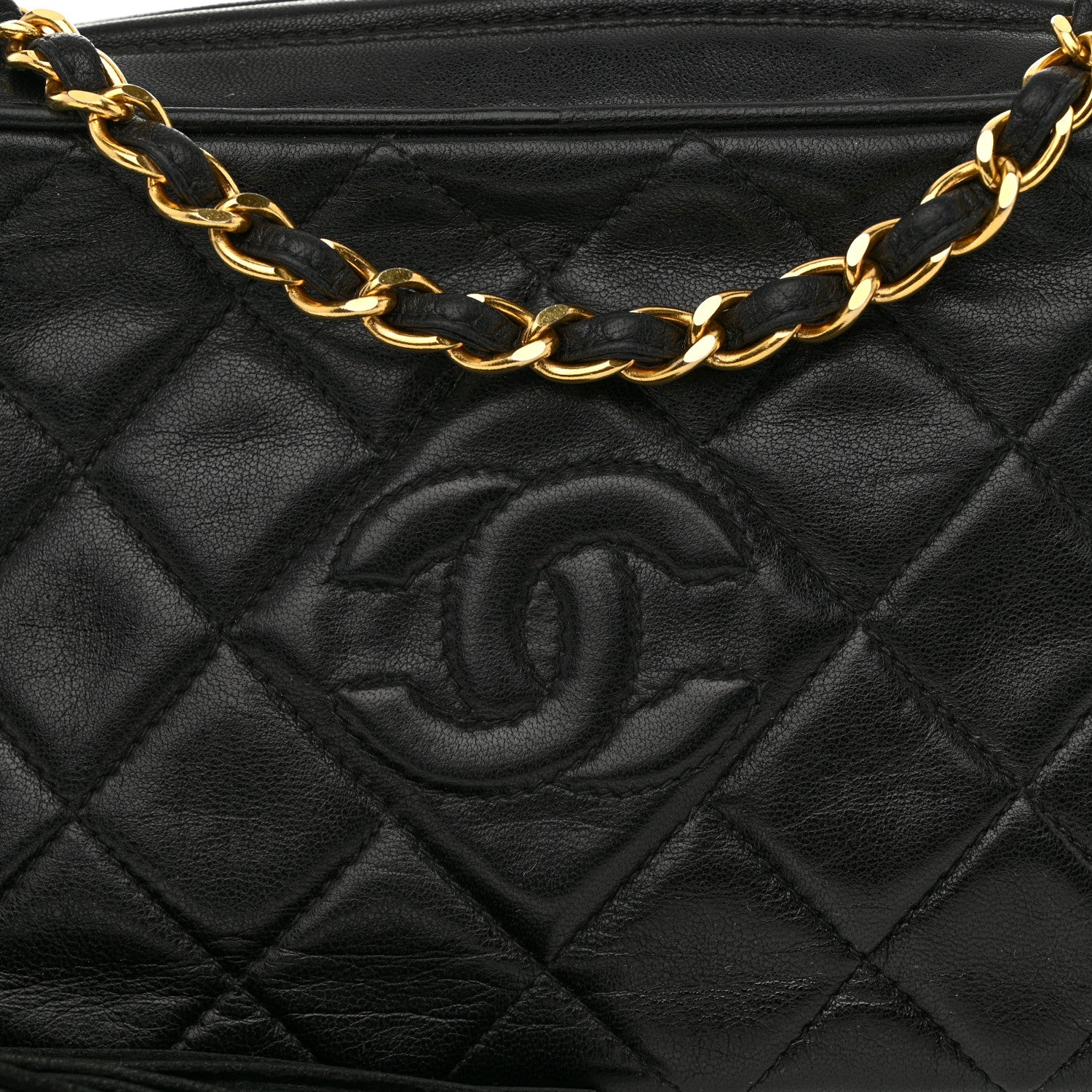 Chanel Lambskin Quilted Tassel Camera Case Black 9 of 12