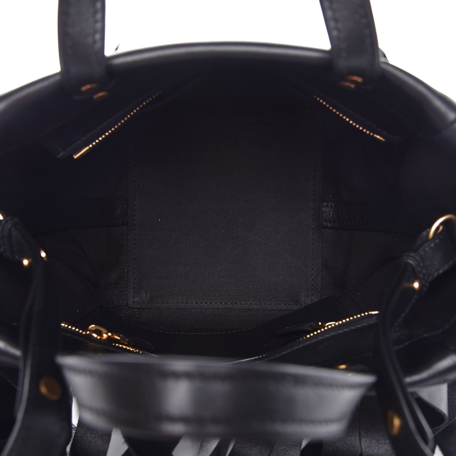 Balenciaga Calfskin XS Fringe Laundry Cabas Black 5 of 6