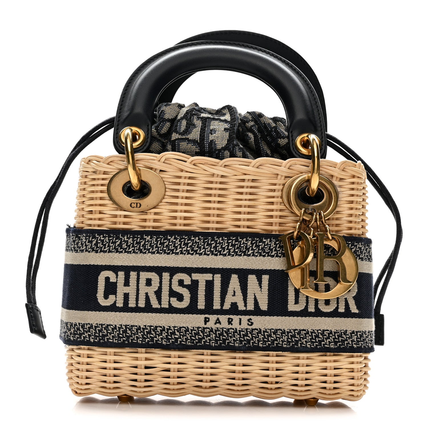 Christian Dior Wicker Oblique Mini Lady Dior Bag Blue 1 of 12