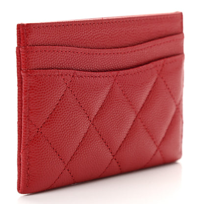 Chanel Caviar Quilted Card Holder Red 3 of 8