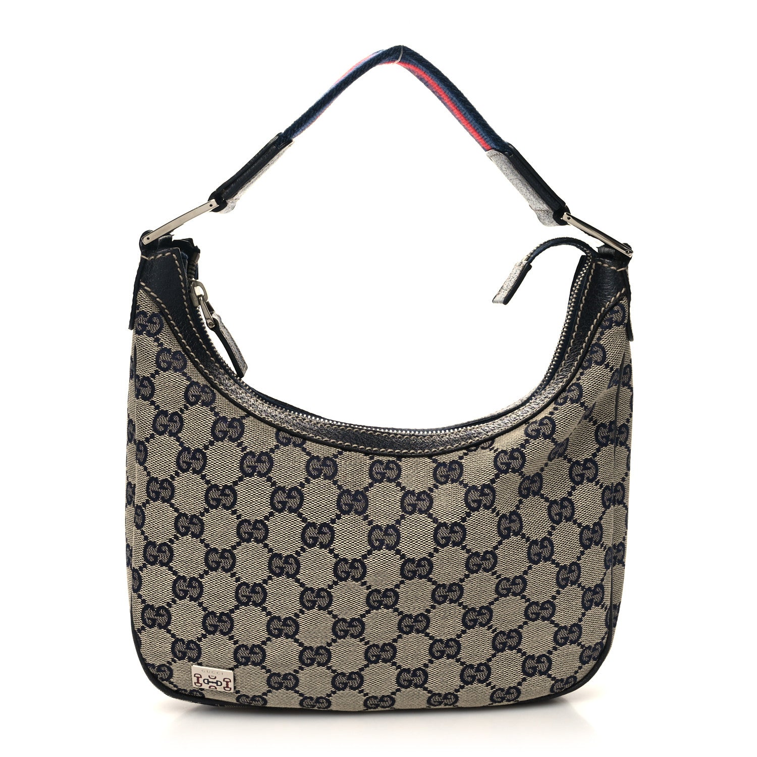 Gucci Monogram Web Small Pop Hobo Navy 1 of 12