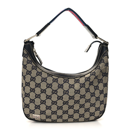 Gucci Monogram Web Small Pop Hobo Navy 1 of 12
