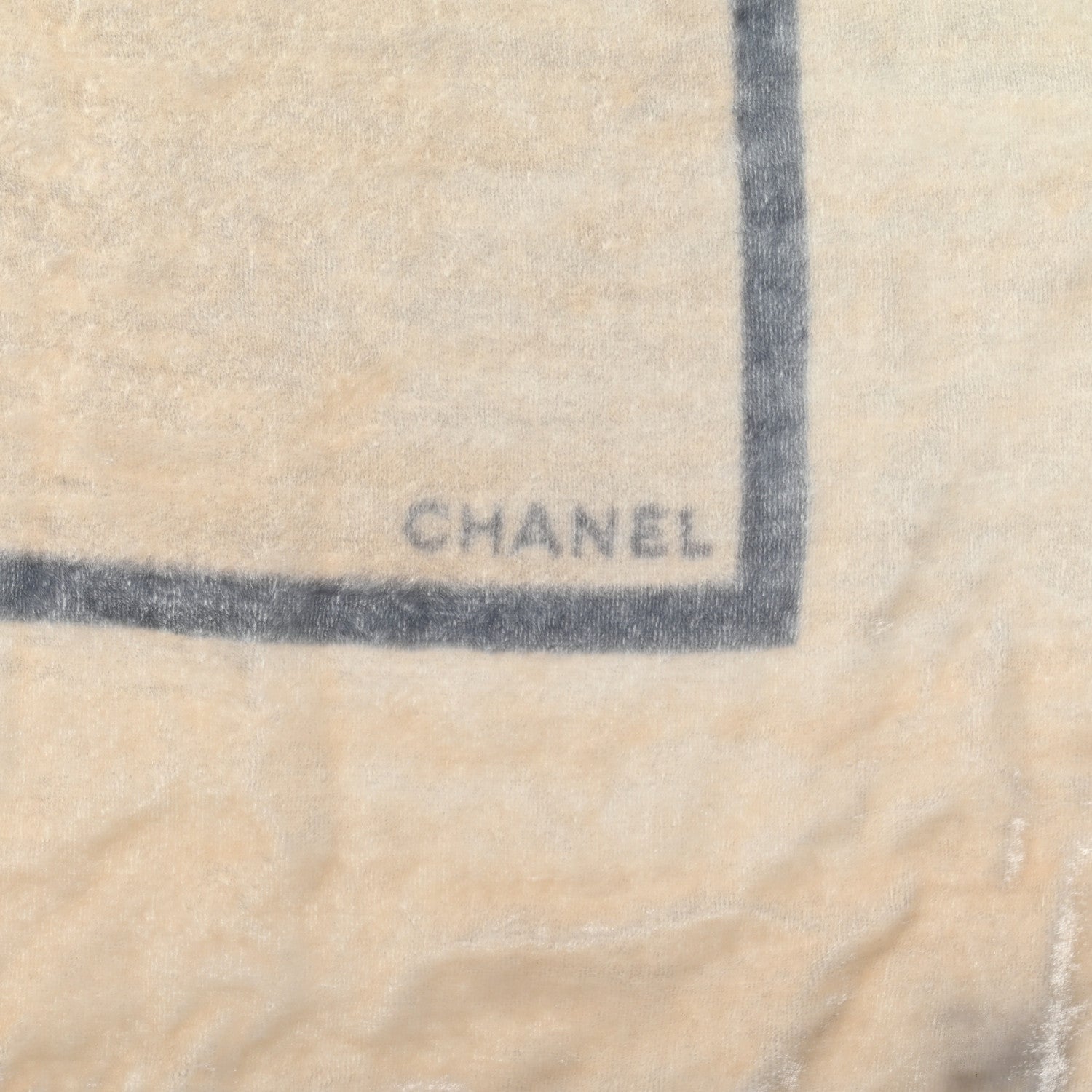 Chanel Velvet CC Scarf White Black 2 of 3