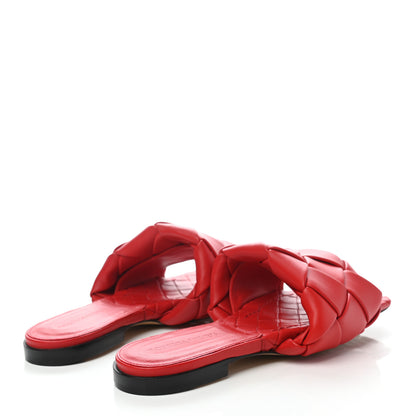 Bottega Veneta Nappa Maxi Intrecciato Lido Flat Sandals 37 Bright Red 4 of 7
