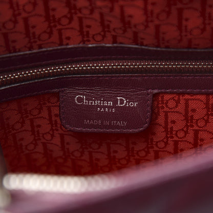Christian Dior Lambskin Cannage Large Lady Dior Burgundy 6 of 13