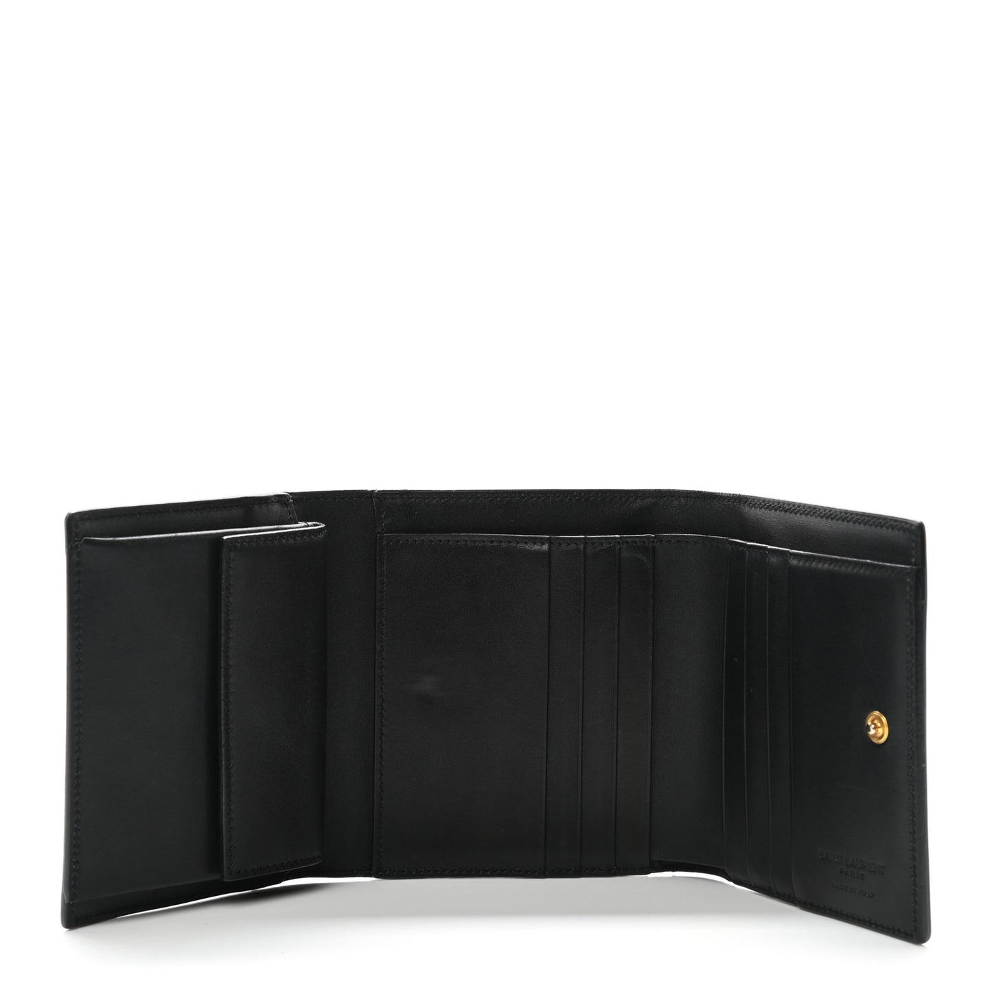 Smooth Calfskin Compact Wallet Black
