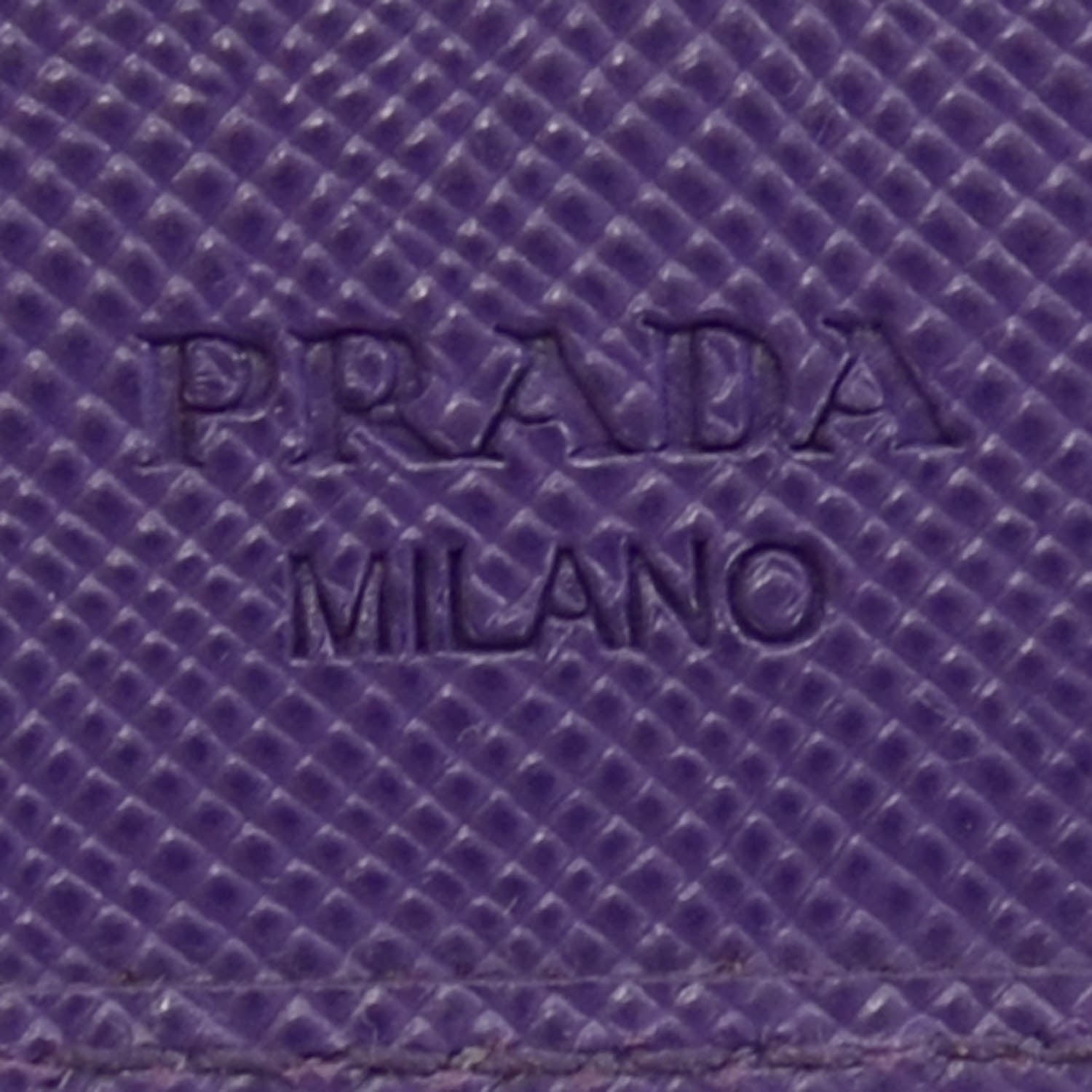Prada Saffiano Compact Wallet Viola 7 of 8