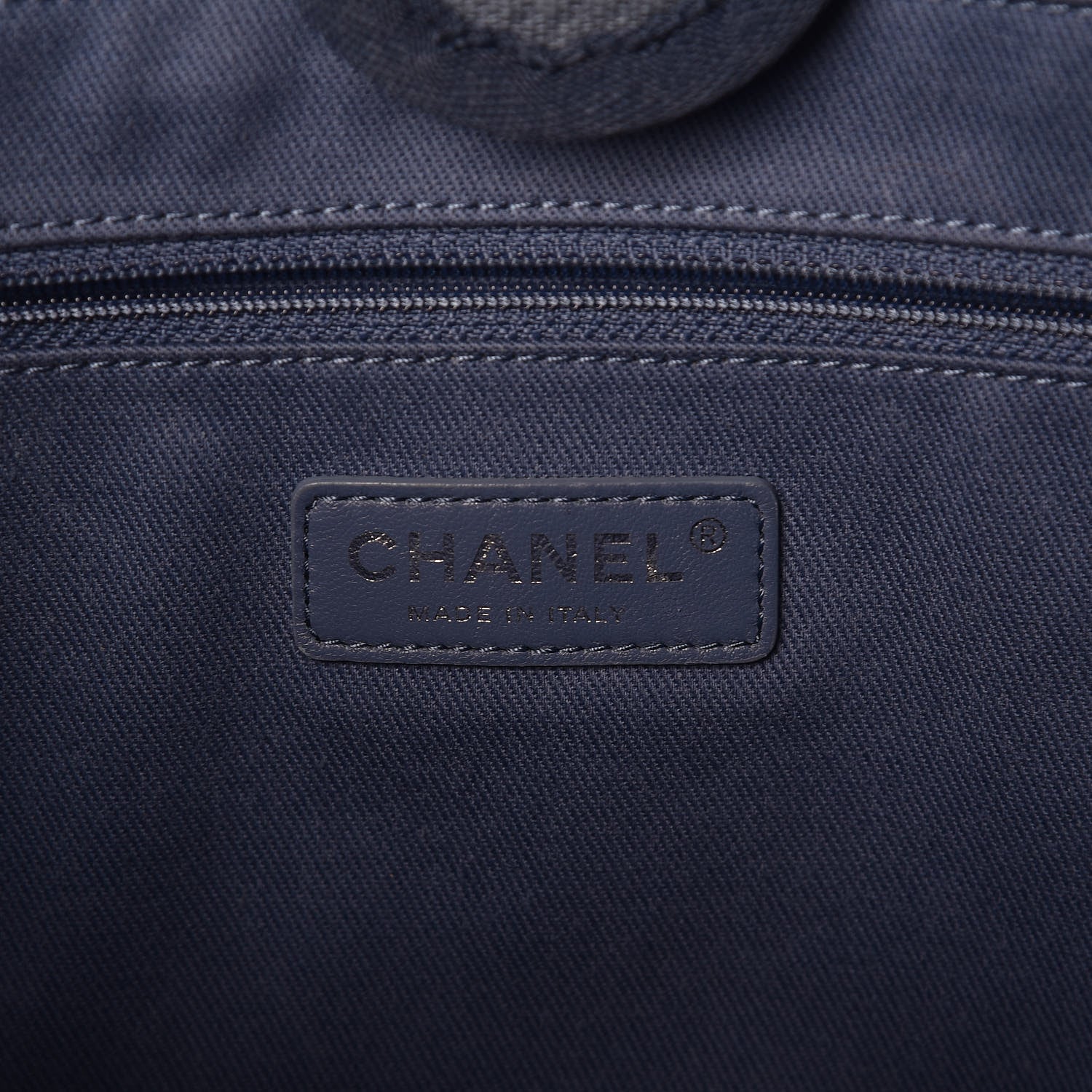 Chanel Canvas Small Deauville Tote Denim Blue 8 of 10