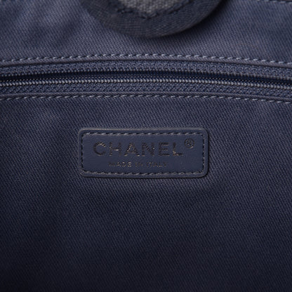 Chanel Canvas Small Deauville Tote Denim Blue 8 of 10