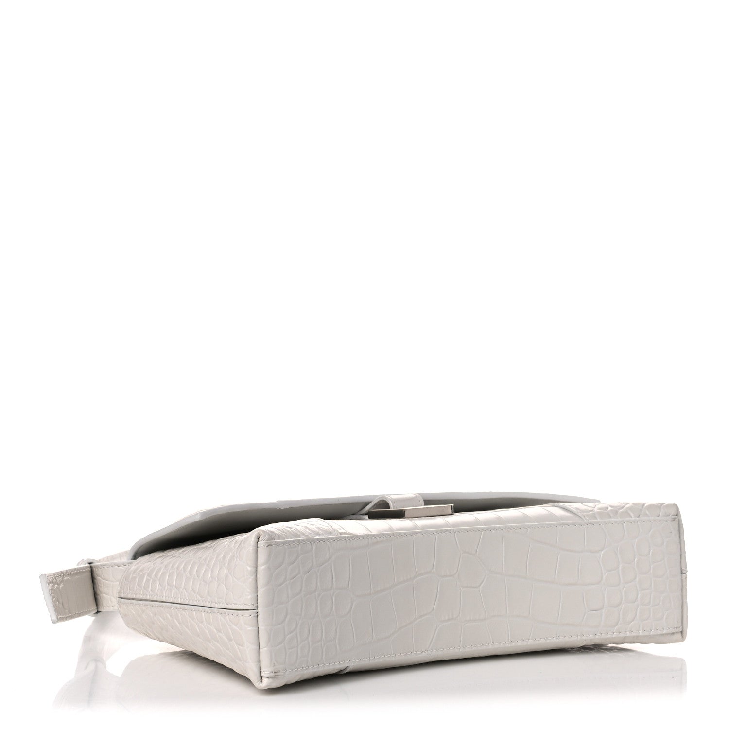 Balenciaga Extra Supple Calfskin Crocodile Embossed XS Downtown Shoulder Bag White 4 of 13