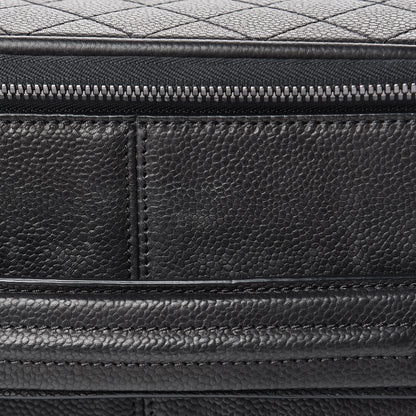Chanel Caviar Stitched Trolley Rolling Luggage Black 13 of 15