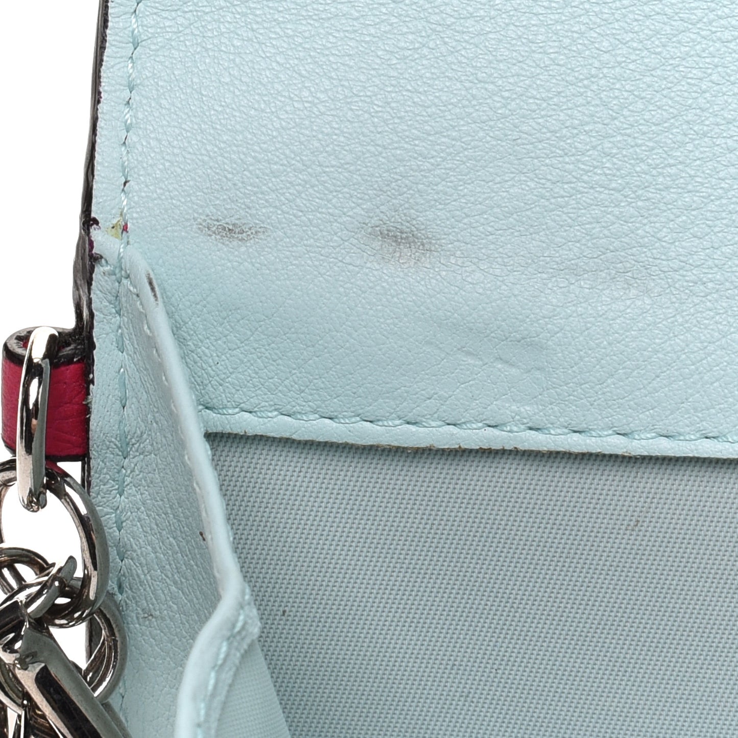 Bullcalf Diorissimo Long Wallet Fuchsia Sky Blue
