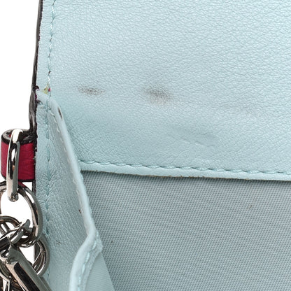 Christian Dior Bullcalf Diorissimo Long Wallet Fuchsia Sky Blue 9 of 11