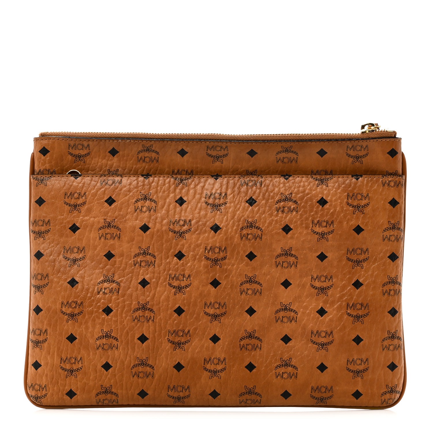 MCM Visetos Medium Crossbody Pouch Cognac 1 of 7