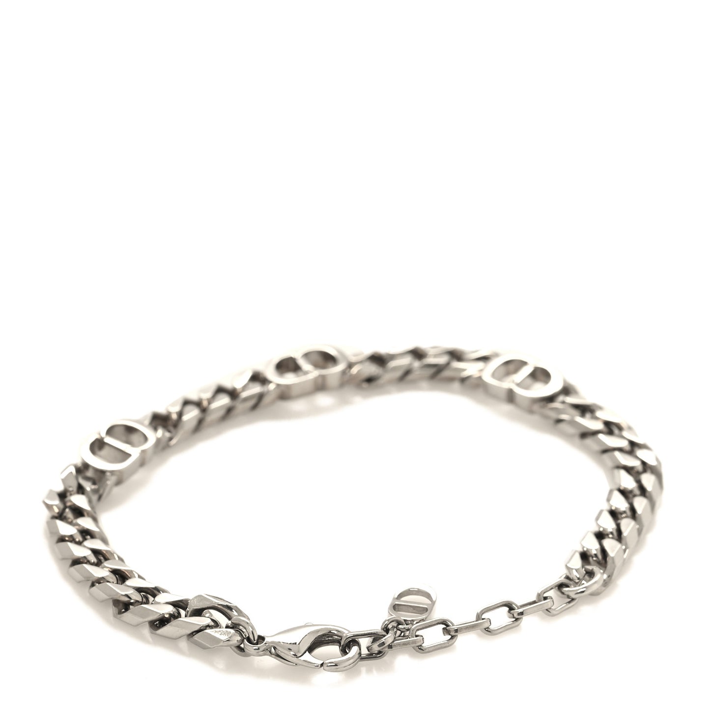 CD Icon Thin Chain Bracelet Silver