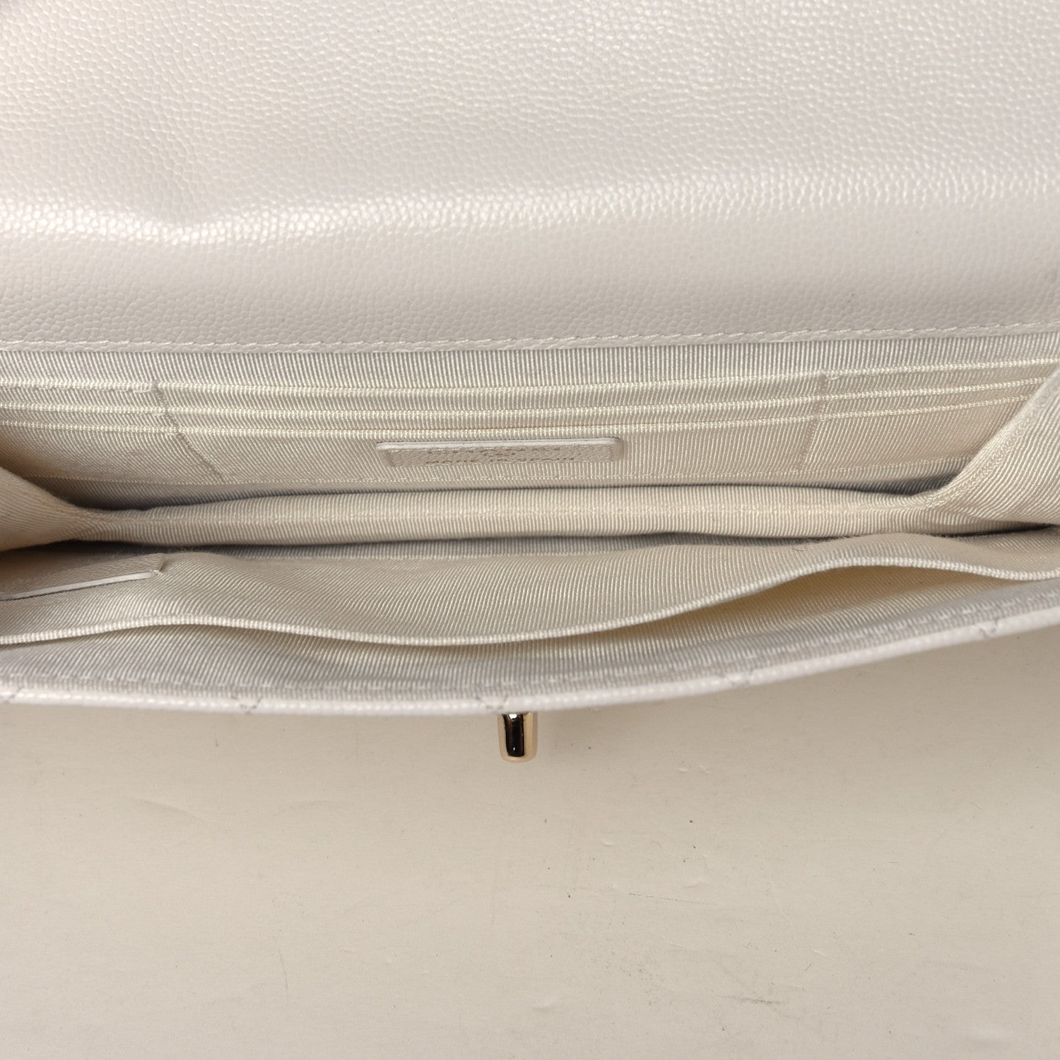 Chanel Caviar Quilted Square Flap Clutch White 8 of 8
