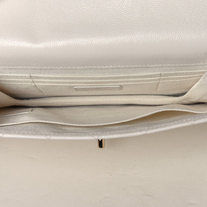 Chanel Caviar Quilted Square Flap Clutch White 8 of 8