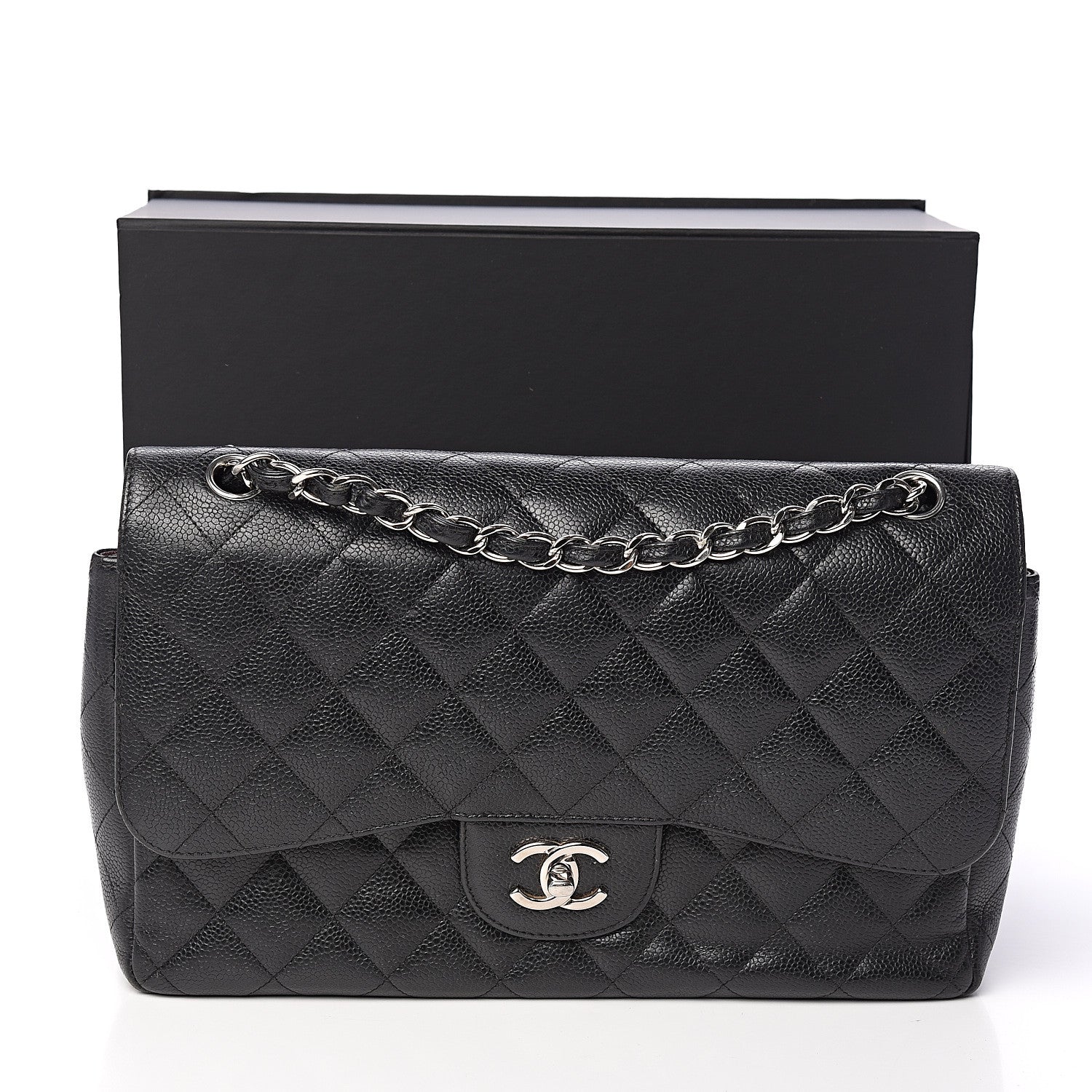 Chanel Caviar Quilted Jumbo Double Flap Black 14 of 14