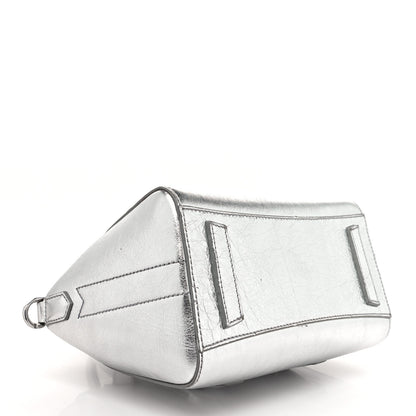 Givenchy Metallic Lambskin Mini Lock Antigona Shoulder Bag Silver Grey 4 of 12