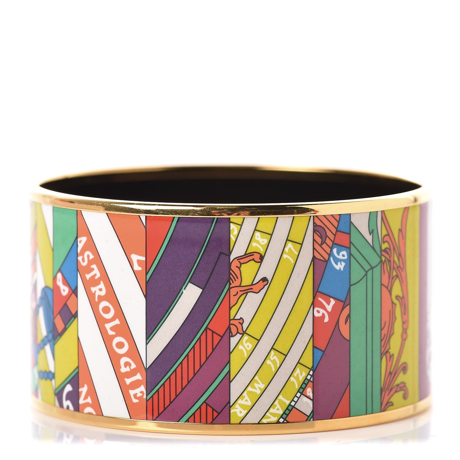 Hermes Enamel Printed Extra Wide Astrologie Nouvelle Bracelet 65 1 of 6