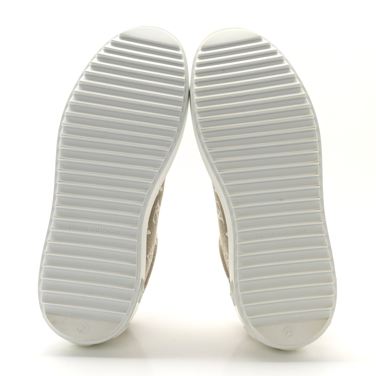Denim Monogram Time Out Sneakers 38 Beige