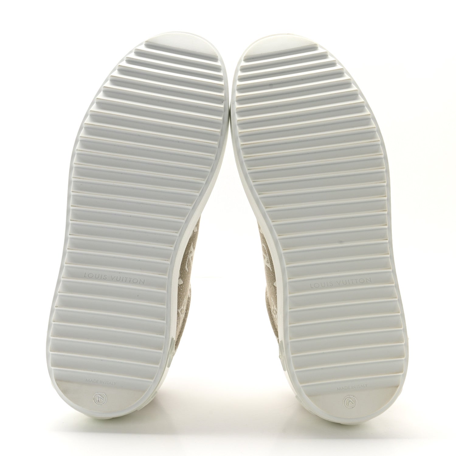 Louis Vuitton Denim Monogram Time Out Sneakers 38 Beige 5 of 8