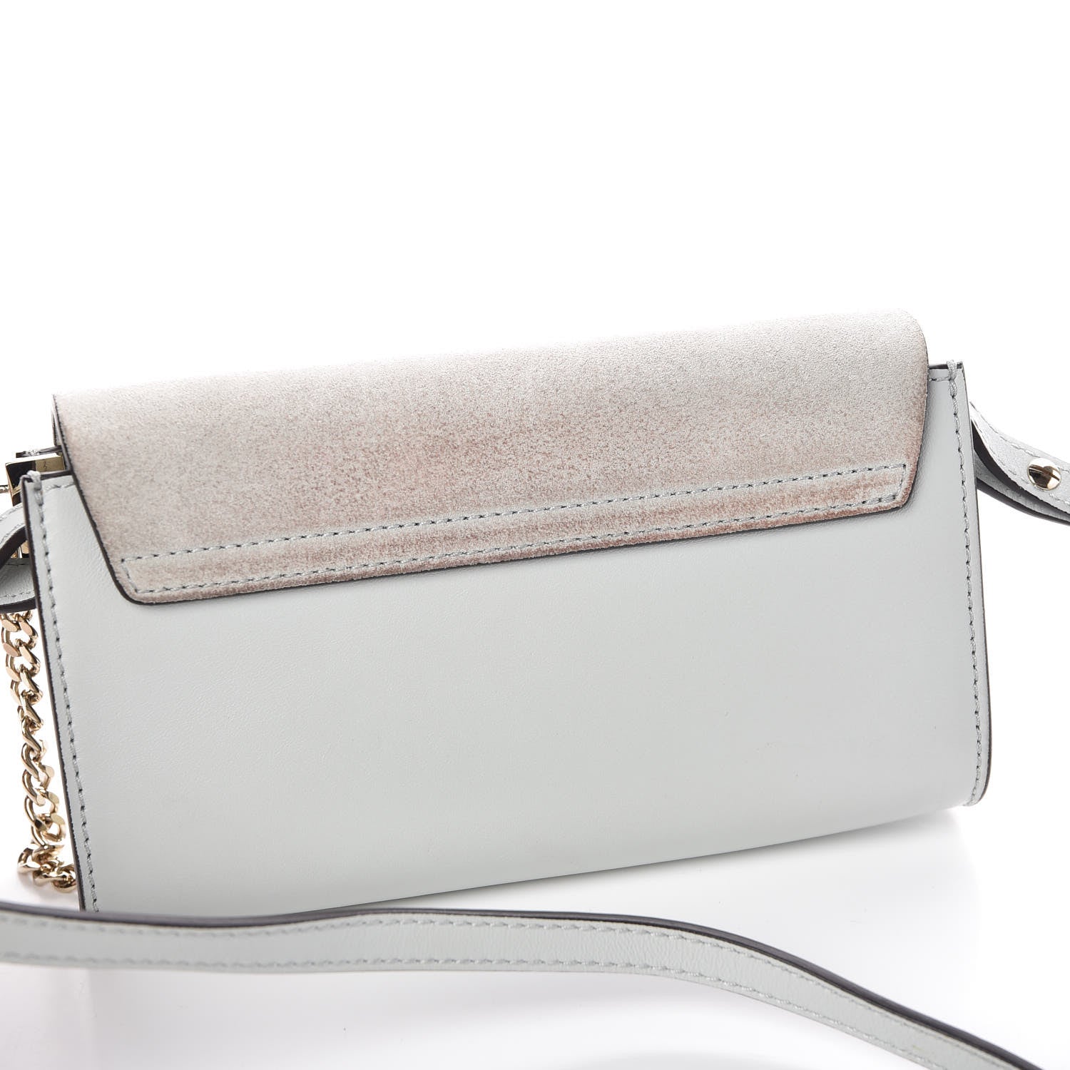 Chloe Suede Calfskin Mini Faye Shoulder Bag Airy Grey 8 of 8