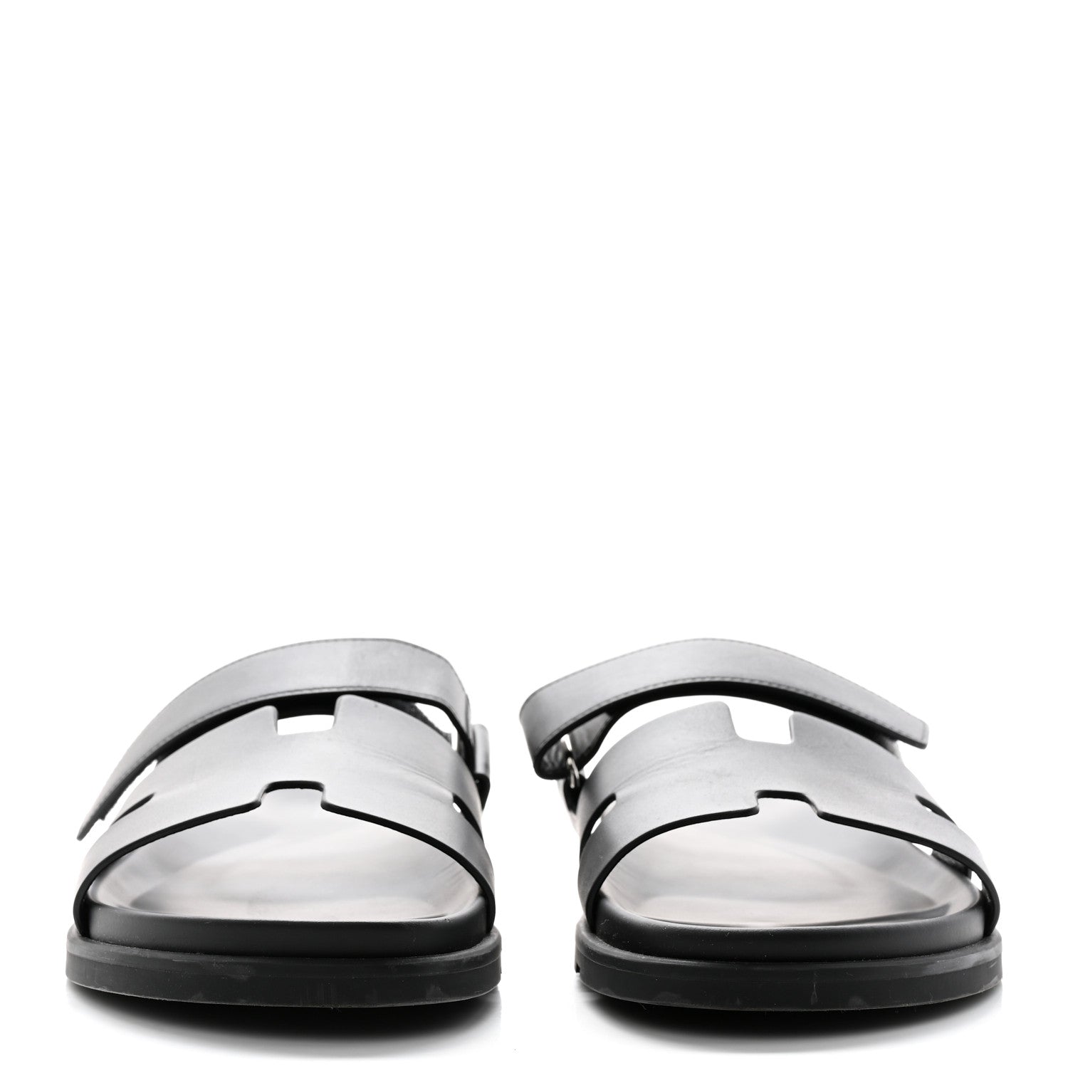 Hermes Calfskin Mens Chypre Sandals 44.5 Black 2 of 11