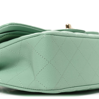 Chanel Caviar Quilted Small Double Flap Light Green 9 of 10
